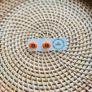 Jack-O-Lantern Clay Earrings
